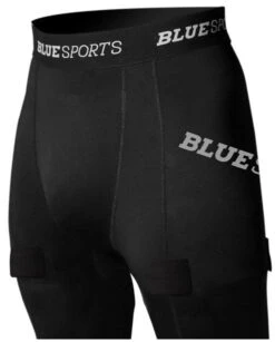 Blue Sports Compression Shorts With Cup - Senior