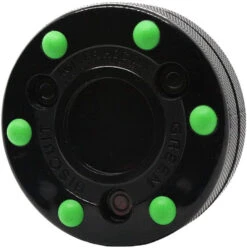 Green Biscuit Roller Hockey Training Puck - Black