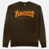 Thrasher Inferno Crew Neck Jumper - Dark Chocolate