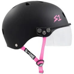 S1 Lifer Helmets Inc Visor - Black Matt Inc Pink Strap -Online Hockey Store S1 LIFER Helmet inc Visor Black Pink Strap Side SHLIVBKPK 1280x1280 f3de61bf 6a02 49fd a6fc b0133a21e291