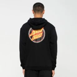 Santa Cruz Hood Check Ringed Flamed Dot Hood - Black -Online Hockey Store SCA HDY 5424 1