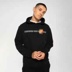 Santa Cruz Hood Check Ringed Flamed Dot Hood - Black -Online Hockey Store SCA HDY 5424 2