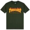 Thrasher Flame Logo T-Shirt - Forest Green