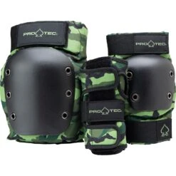 Pro-Tec Street Gear Junior 3 Pack Pad Set - Camo Green