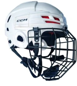 CCM Tacks 70 Ice Hockey Helmet Combo White- Senior