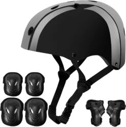 Coozi Adjustable Helmet -Black Gloss 48-54cm (Small)