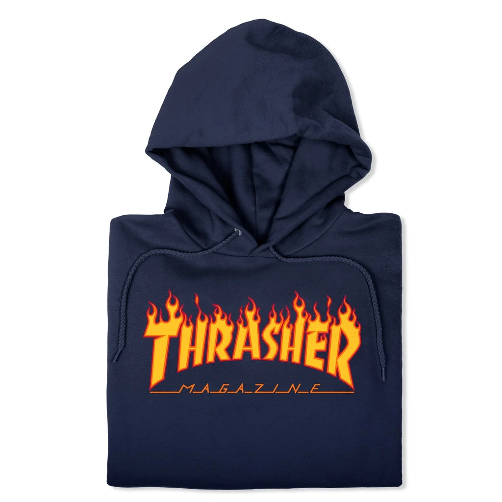 Thrasher Skate Mag Hoody Flame Logo - Navy 2 Thrasher Skate Mag Hoody Flame Logo - Navy - Image 2