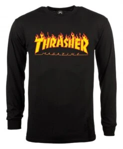 Thrasher Flame Logo Long Sleeve - Black