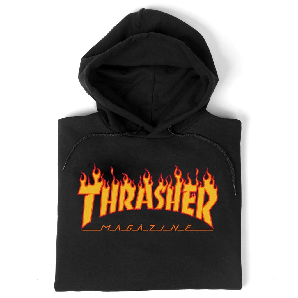 Thrasher Flame Logo Hoody - Black Yellow 2 Thrasher Flame Logo Hoody - Black Yellow - Image 2