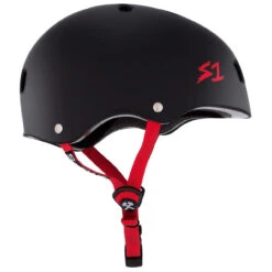 S1 Lifer Helmet - Matt Black W/Red Strap -Online Hockey Store s1lifer mattblack redstrap 3