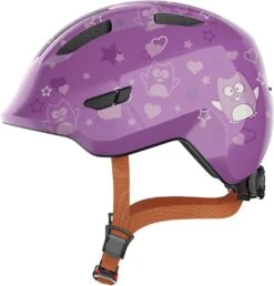 ABUS Smiley 3.0 KidsAdjustable Bike Helmet - Purple Star 45-50cm (B Stock)