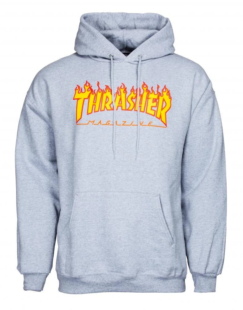 Thrasher Skate Mag Hoody Flame Logo - Grey 1 Thrasher Skate Mag Hoody Flame Logo - Grey